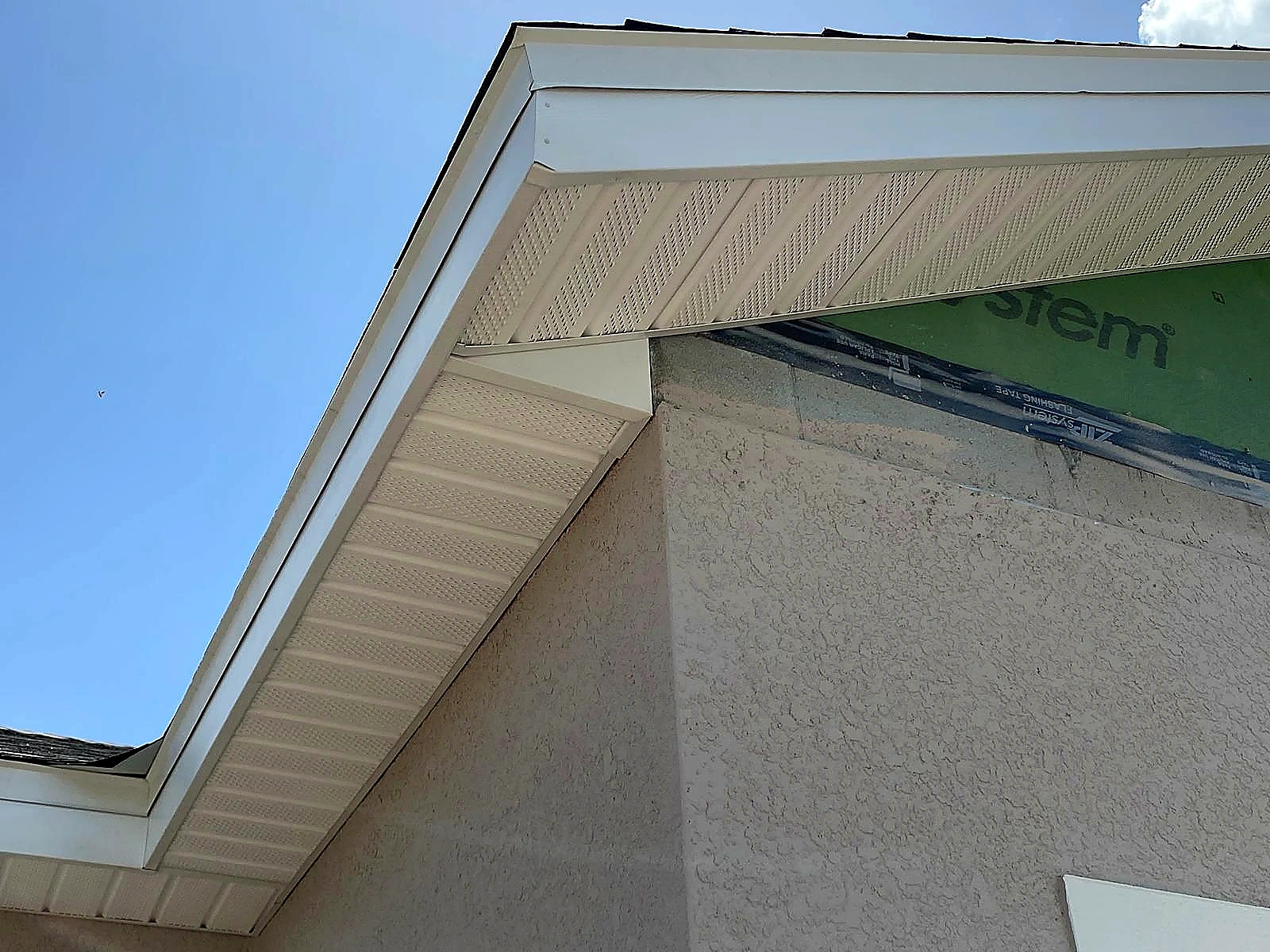 Residential roofline and rainwater gutter detailing